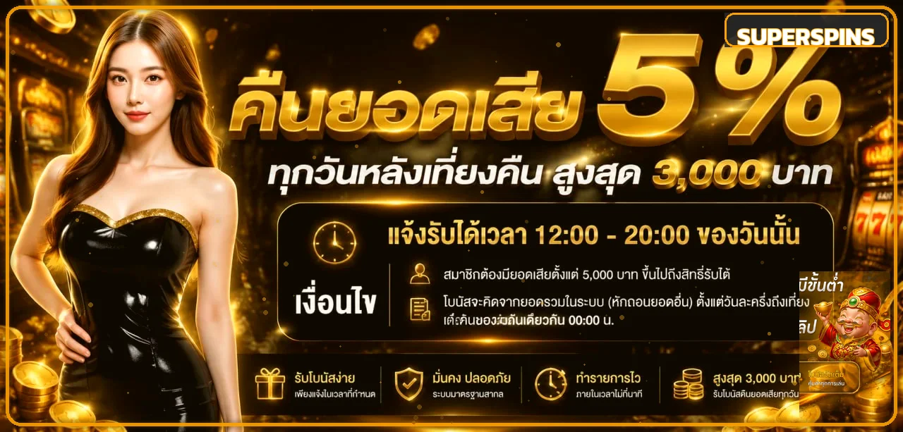 โปรโมชั่นเกมสล็อต SUPERSPINS พร้อมคำแนะนำให้อ่านเงื่อนไข